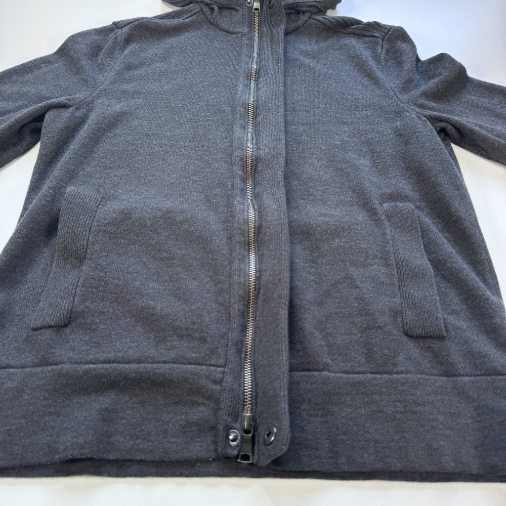 BANANA REPUBLIC Full Zip Hooded Military Sweater Jacket Mens Small Gray Knit - Picture 7 of 16